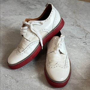 DSQUARED Classic White and Red Men's Brogue Shoes - Size US 10, EU 43